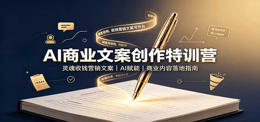 AI商业文案创作特训营：灵魂收钱营销文案，AI赋能，商业内容落地指南-网创之家