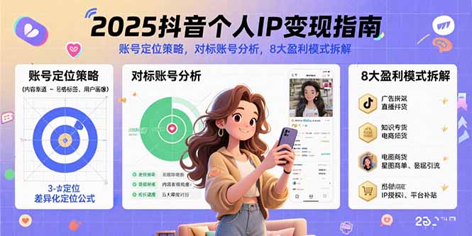 2025抖音个人IP变现指南，账号定位策略，对标账号分析，8大盈利模式拆解-网创之家