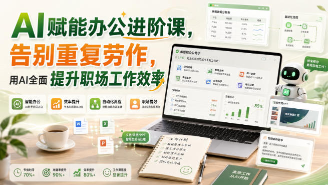 AI赋能办公进阶课，告别重复劳作，用AI全面提升职场工作效率-网创之家