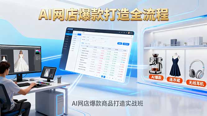 AI网店爆款商品打造实战班:AI技术实现商品图智能处理,快速搭建AI网店-网创之家