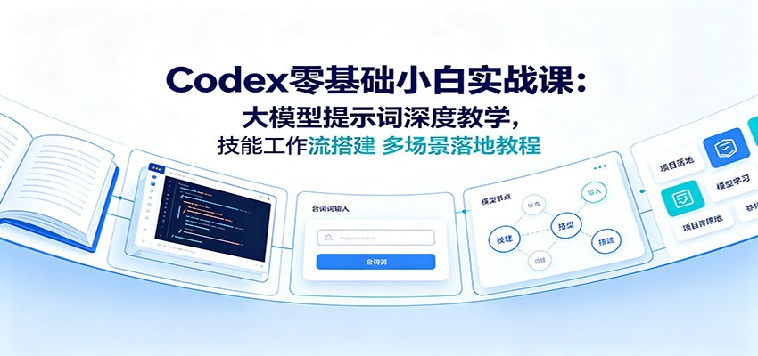 Codex零基础小白实战课：大模型提示词深度教学，技能工作流搭建多场景落地教程-网创之家