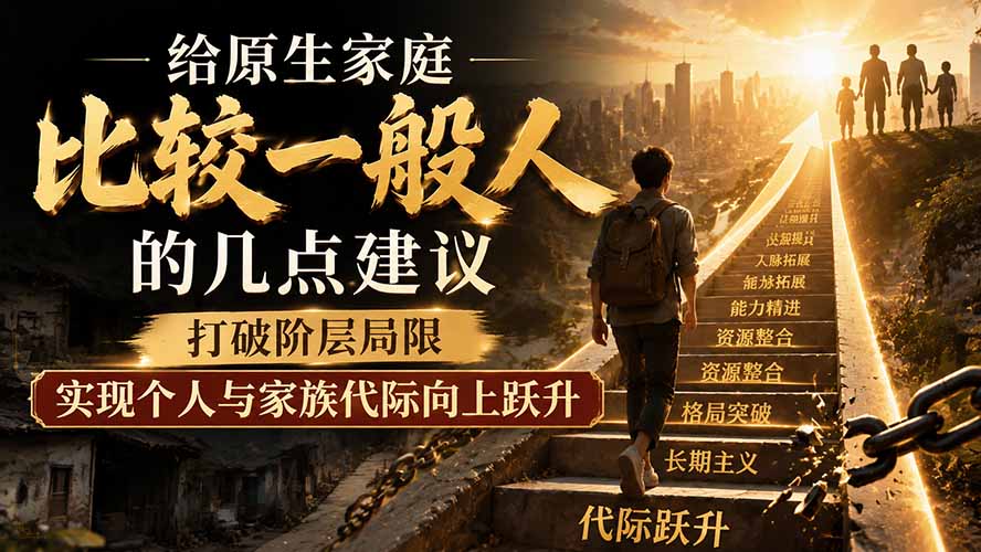 付费文章:给原生家庭比较一般人的几点建议,打破阶层局限,实现个人与家族代际向上跃升-网创之家