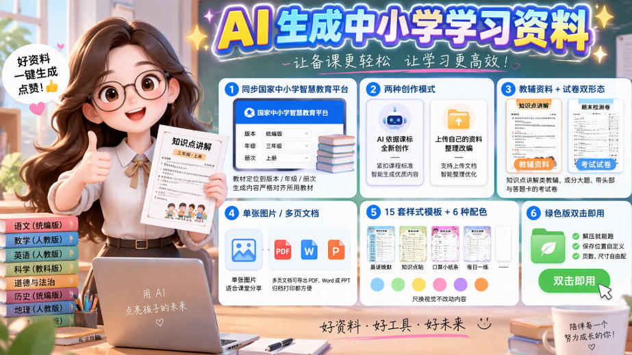 孩子的教辅别再乱买了：同步国家中小学智慧平台，AI一键生成图文教辅和试卷-网创之家