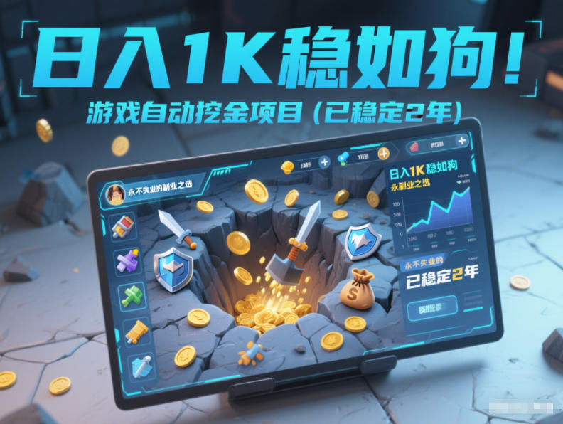 日入1K稳如狗！游戏自动挖金项目(已稳定2年)，永不失业的副业之选【揭秘】-网创之家