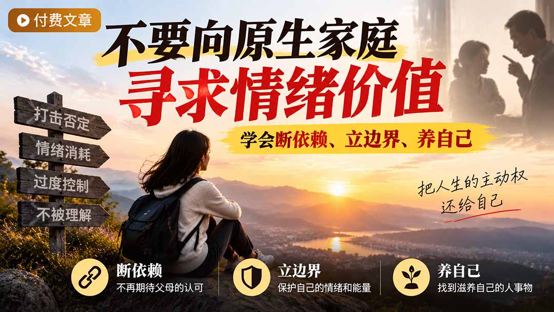 付费文章：不要向原生家庭寻求情绪价值，学会断依赖、立边界、养自己-网创之家