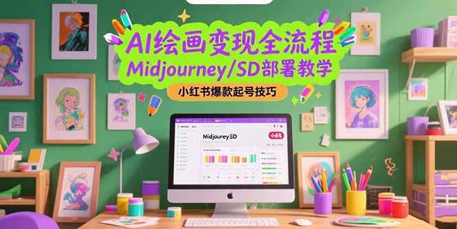 AI绘画变现全流程，Midjourney/SD部署教学，小红书爆款起号技巧-网创之家