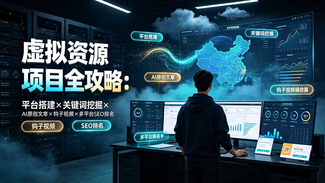 虚拟资源项目全攻略：平台搭建×关键词挖掘×AI原创文章×钩子视频×多平台SEO排名-网创之家