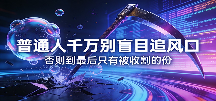 付费文章《通人千万别盲目追风口》否则到最后只有被收割的份-网创之家