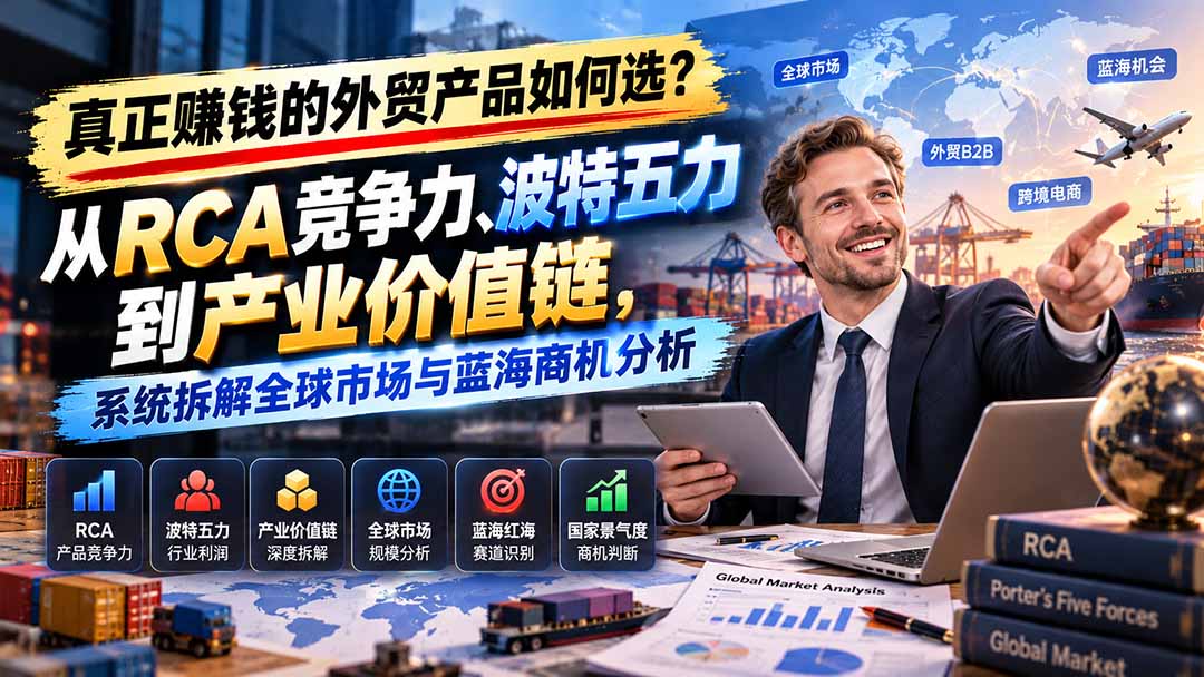 真正赚钱的外贸B2B产品如何选？从RCA竞争力、波特五力到产业价值链，系统拆解全球市场与蓝海商机分析-网创之家
