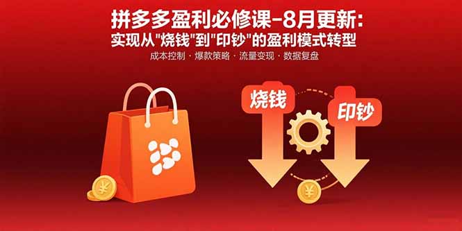 拼多多盈利必修课-8月更新:突破运营瓶颈 实现从烧钱到印钞的盈利模式转型-网创之家