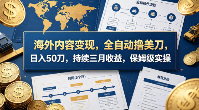 海外内容变现，全自动撸美刀，日入50刀，持续三月收益，保姆级实操【揭秘】-网创之家