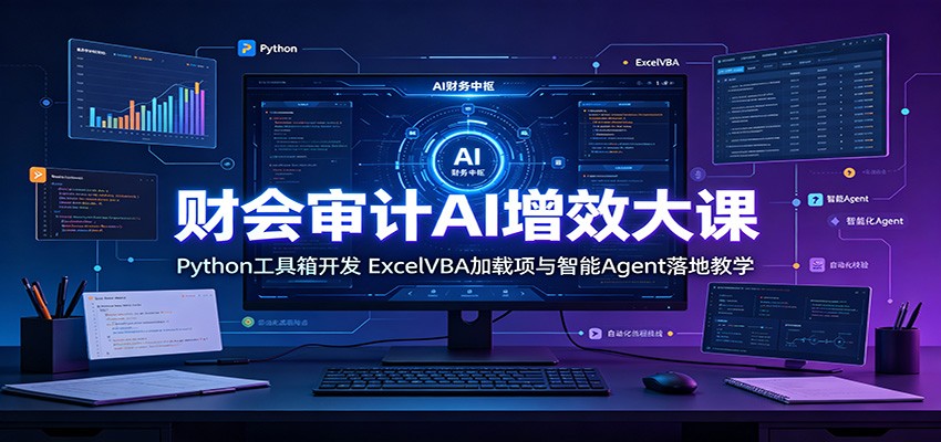 财会审计AI增效大课：Python工具箱开发，ExcelVBA加载项与智能Agent落地教学-网创之家