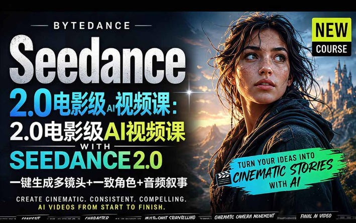字节跳动的Seedance 2.0 AI电影视频生成制作教程，一键生成多镜头+一致角色+音频叙事-中英字幕-网创之家