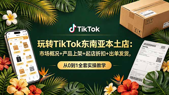 玩转TikTok东南亚本土店：市场概况+产品上架+起店折扣+出单发货，从0到1全套实操教学-网创之家