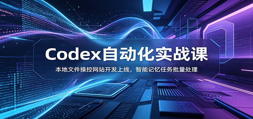 Codex自动化实战课：本地文件操控网站开发上线，智能记忆任务批量处理-网创之家