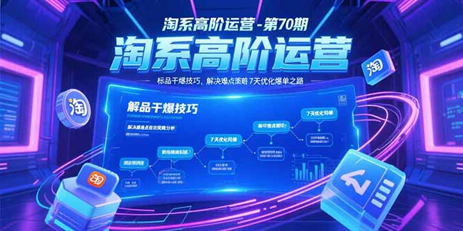 淘系高阶运营-第70期,标品干爆技巧,解决难点策略,大佬操盘方法-网创之家