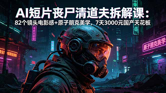 AI短片《丧尸清道夫》拆解课：82个镜头电影感+原子朋克美学，7天3000元国产天花板-网创之家