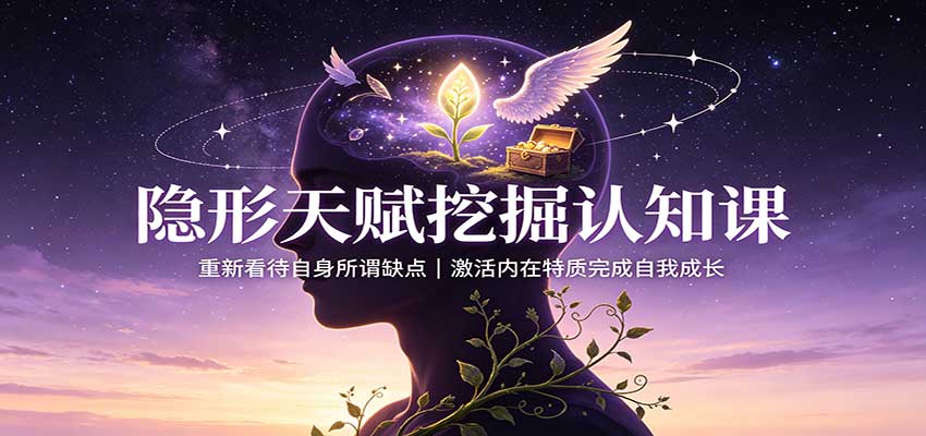 隐形天赋挖掘认知课：重新看待自身所谓缺点，激活内在特质完成自我成长-网创之家