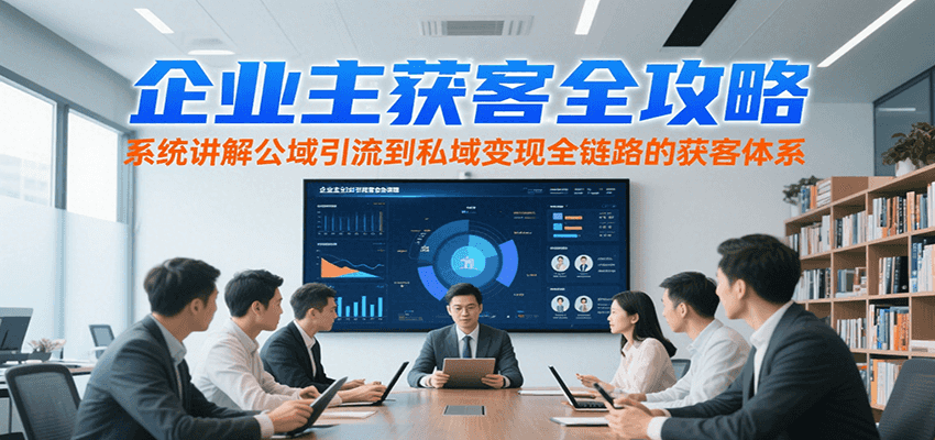 企业主获客全攻略,系统讲解公域引流到私域变现全链路的获客体系-网创之家