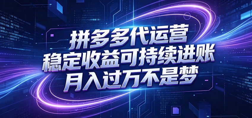 拼多多代运营，小白也能轻松月入过万，真实运营数据可查，全托管代运营-网创之家