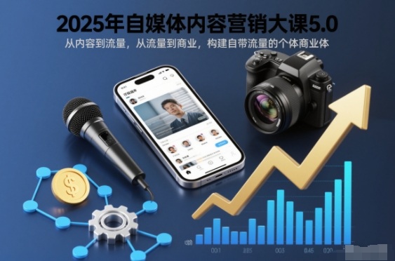 2025年自媒体内容营销大课5.0，从内容到流量，从流量到商业，构建自带流量的个体商业体-网创之家