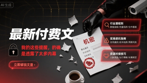 最新付费文:我的这些提醒,的确是透露了太多内幕-网创之家