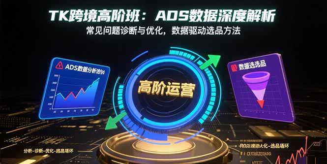 TK跨境高阶班:ADS数据深度解析,常见问题诊断与优化,数据驱动选品方法-网创之家