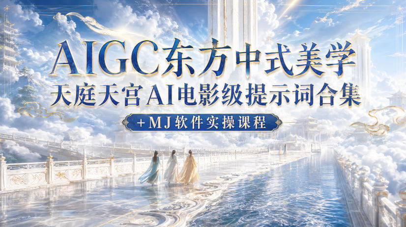 AIGC东方中式美学天庭天宫AI电影级提示词合集+MJ软件实操课程-网创之家
