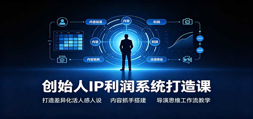 创始人IP利润系统打造课：打造差异化活人感人设，内容抓手搭建，导演思维工作流教学-网创之家
