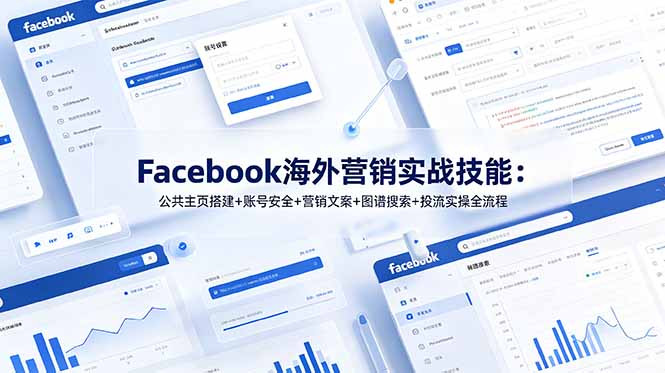 Facebook海外营销实战技能：公共主页搭建+账号安全+营销文案+图谱搜索+投流实操全流程-网创之家