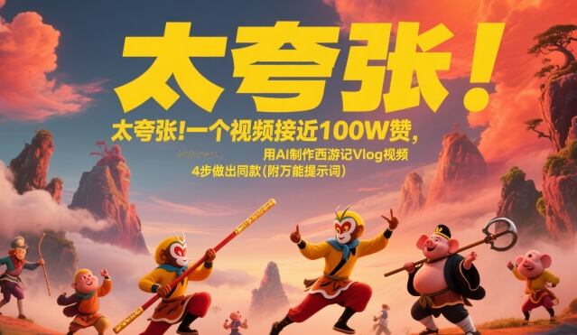 太夸张！一个视频接近100W赞，用AI制作西游记Vlog视频，全流程拆解来了(附万能提示词)-网创之家