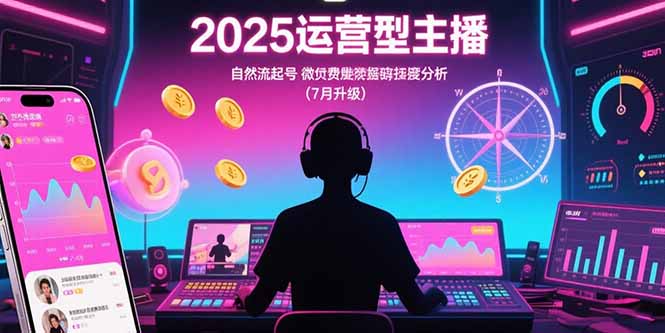 2025运营型主播：自然流起号，微付费投放技巧，罗盘数据深度解析(7月更新-网创之家