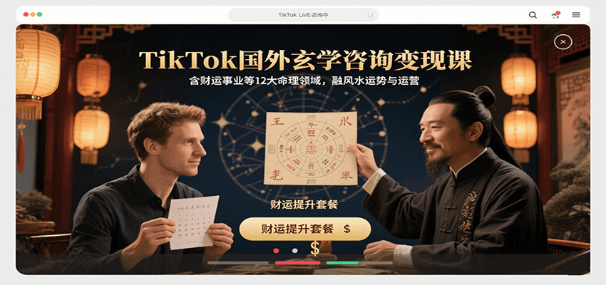 TikTok国外玄学咨询变现课，含财运事业等12大命理领域，融风水运势与运营-网创之家