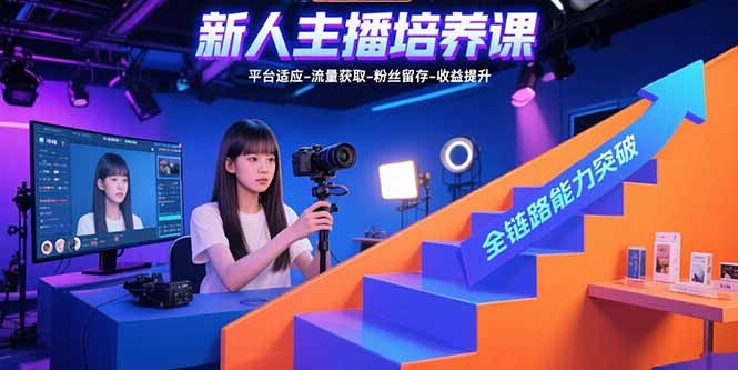 新人主播培养课：平台适应-流量获取-粉丝留存-收益提升 全链路能力突破-网创之家