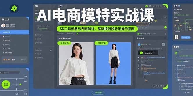 AI电商模特实战课,SD工具部署与界面解析,基础换装换背景操作指南-网创之家