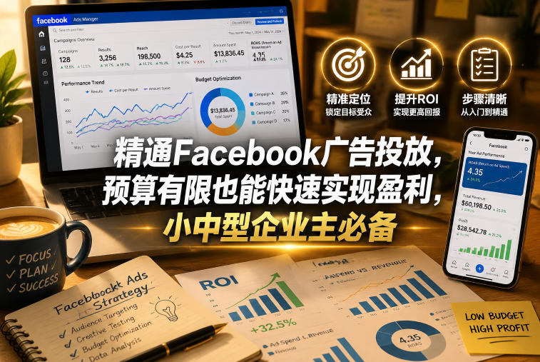 精通Facebook广告投放，预算有限也能快速实现盈利，小中型企业主必备【原创双语字幕】-网创之家