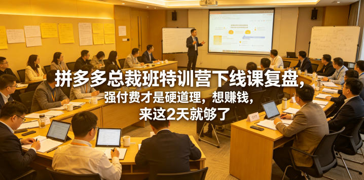 拼多多总裁班特训营下线课复盘，强付费才是硬道理，想賺钱，来这2天就够了-网创之家
