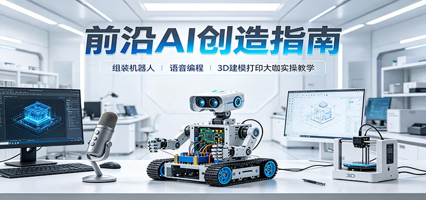 前沿AI创造指南：组装机器人、语音编程、3D建模打印大咖实操教学-网创之家