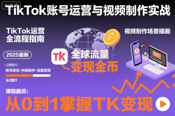 2025最新TikTok账号运营与视频制作实战全流程,从0到1掌握TK变现(含11月最新TK搬运技术)-网创之家