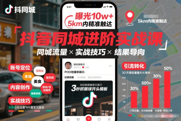 抖音同城进阶实战课,助你同城流量拿到结果-网创之家