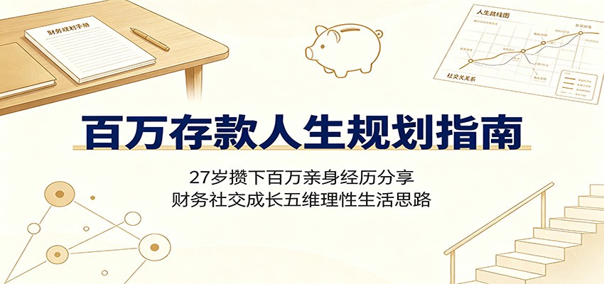 百万存款人生规划指南：27岁攒下百万亲身经历分享，财务社交成长五维理性生活思路-网创之家