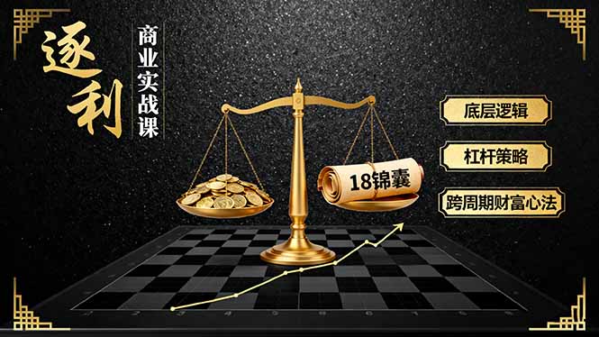 《逐 利》商业实战课，底层逻辑、杠杆策略、18锦囊，跨周期财富心法(更新-网创之家