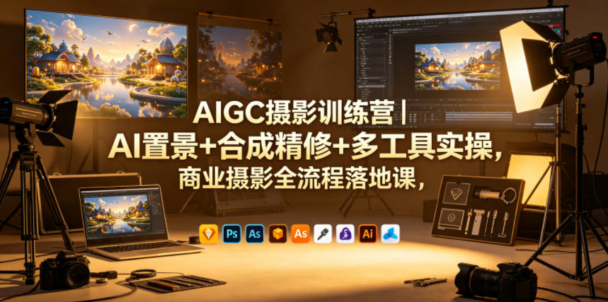 AIGC摄影训练营｜AI置景+合成精修+多工具实操，商业摄影全流程落地课-网创之家
