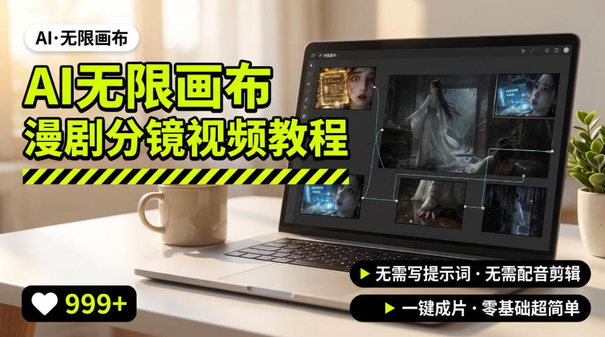 AI无限画布制作爆款漫剧分镜视频搭建教程,无需写脚本,无需制作音频,一键制作超简单-网创之家