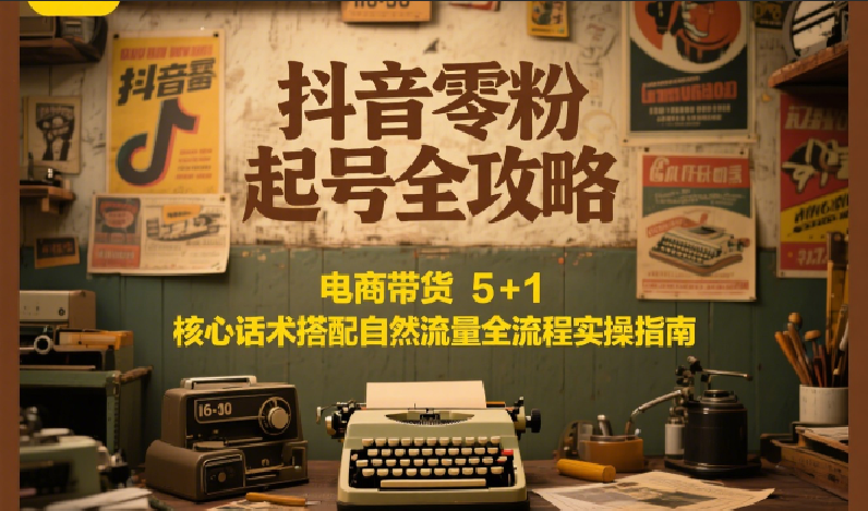 抖音零粉起号全攻略:电商带货 5+1 核心话术搭配自然流量全流程实操指南-网创之家