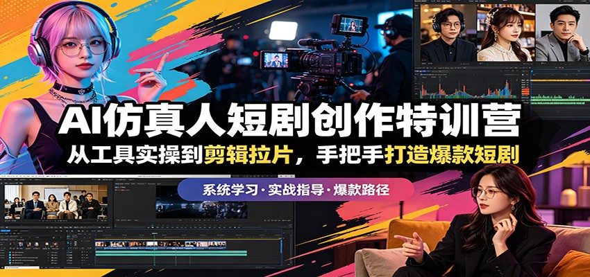 AI仿真人短剧创作特训营：从工具实操到剪辑拉片，手把手打造爆款短剧-网创之家