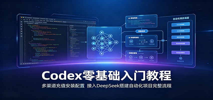 Codex零基础入门教程：多渠道充值安装配置，接入DeepSeek搭建自动化项目完整流程-网创之家