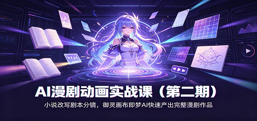 AI漫剧动画实战课(第二期)：小说改写剧本分镜，御灵画布即梦AI快速产出完整漫剧作品-网创之家