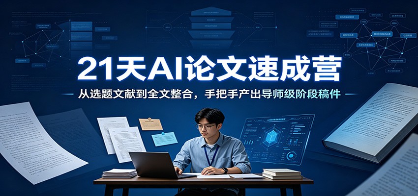 21天AI论文速成营：从选题文献到全文整合，手把手产出导师级阶段稿件-网创之家
