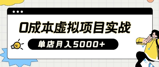 0成本虚拟项目实战手把手教你落地，单店月入5k-网创之家